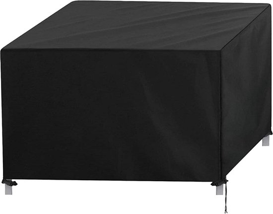Tuinmeubelhoes Tuintafelhoes Beschermhoes tuinmeubelen - Vierkant 120x120x74 cm - Weersbestendig - Zwart