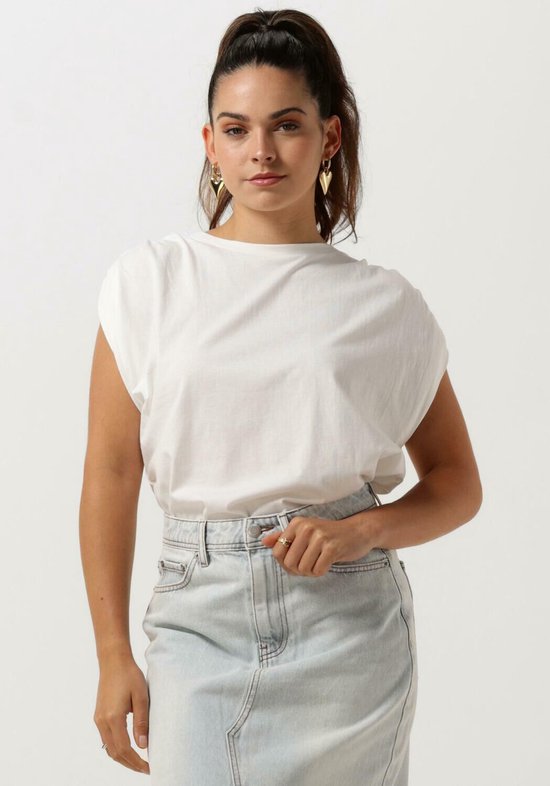 Catwalk Junkie Pleated Shoulder Top Tops & T-shirts Dames - Shirt - Gebroken wit - Maat 36