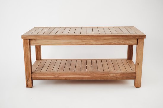 Teakea - Table basse de Jardin en teck 100x50x45 avec rallonge