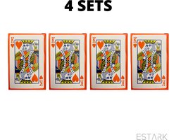 ESTARK® Luxe Speelkaarten 4 STUKS - Plastic Coating - Poker Kaarten - kaartspel - Spelkaarten - Spel Kaart - 4 x 56 - Gezelschapsspel - Spelen - Playing Cards (4)