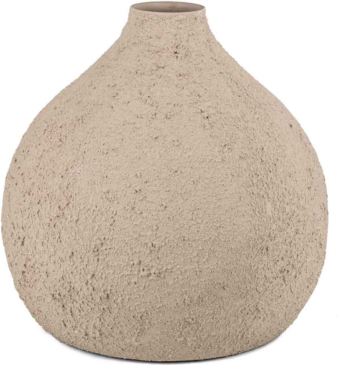 homebound by ky Metalen vaas rough sand | 6,5x33,5x33cm | bloemenvaas metaal rough sand Zand