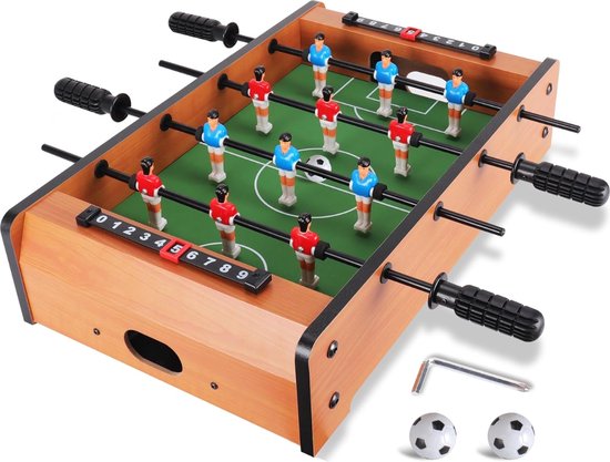 Foto: Voetbaltafel voor thuis mini voetbaltafel inklapbaar hout