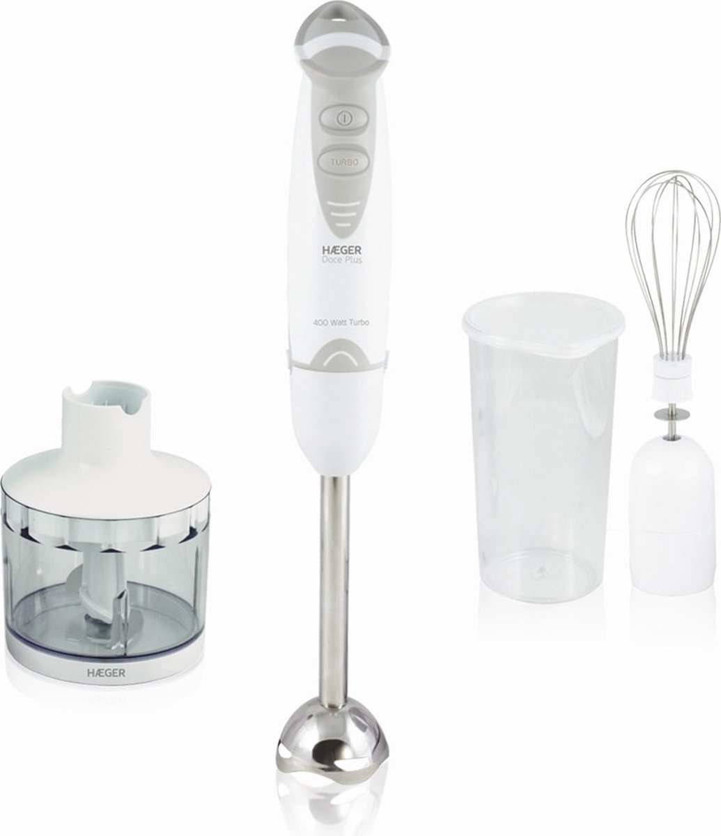 Handblender - Haeger Doce plus Wit - Roestvrij staal - 400 W
