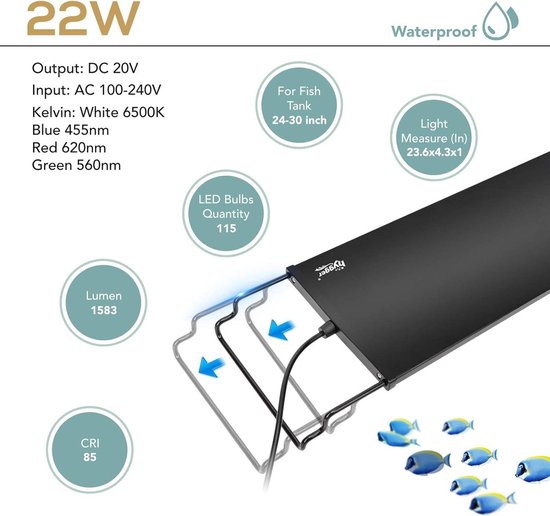 hygger 24/7-modus stromingspomp aquarium, 6000 lph aquarium circulatiepomp met intelligente