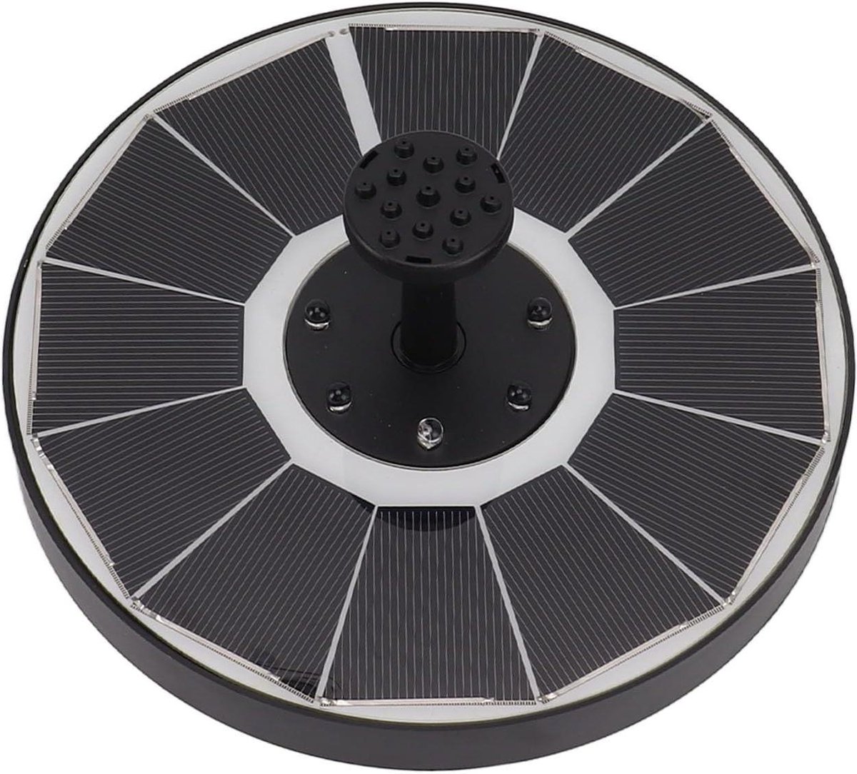 Krachtige waterpomp op zonne-energie 35W 900mAh Fonteinpomp voor vogelbad Kleurrijke lichten Tuinvijver (zwart)
