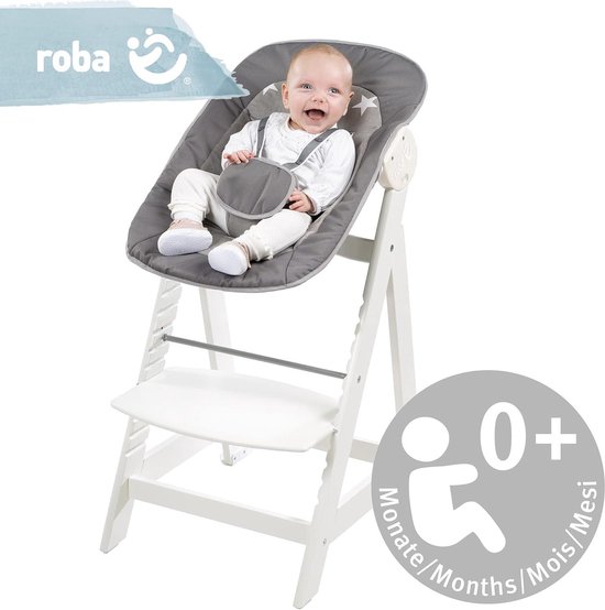 Houten Zitstoelenset 2-In-1 Voor Pasgeborenen - Meegroeiend Tot Kinderstoel - Wit - 44-50 x 54 x 80 cm van Nibble & Rest — afbeelding 5