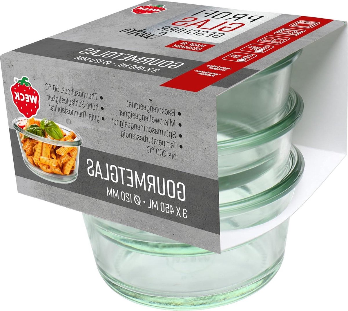 Set van 3 450 ml gourmetglazen - ovenbestendig - vaatwasmachinebestendig