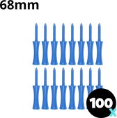 Golf tees - 100 stuks - 68mm - Duurzaam kunststof - Blue - Golf accesoires - Golfset - Golftee