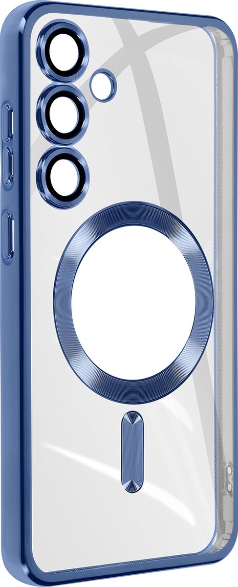 Avizar Magsafe-hoes Geschikt voor Samsung Galaxy S23 FE Chroom, Blauw