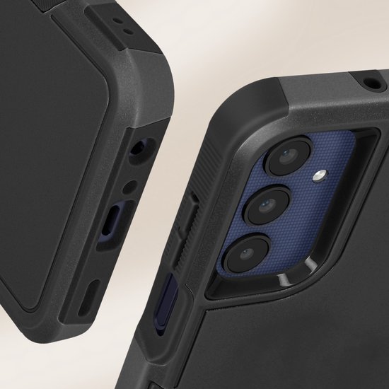 Coque adaptée pour Samsung Galaxy A25 5G hybride bords surélevés, Zwart