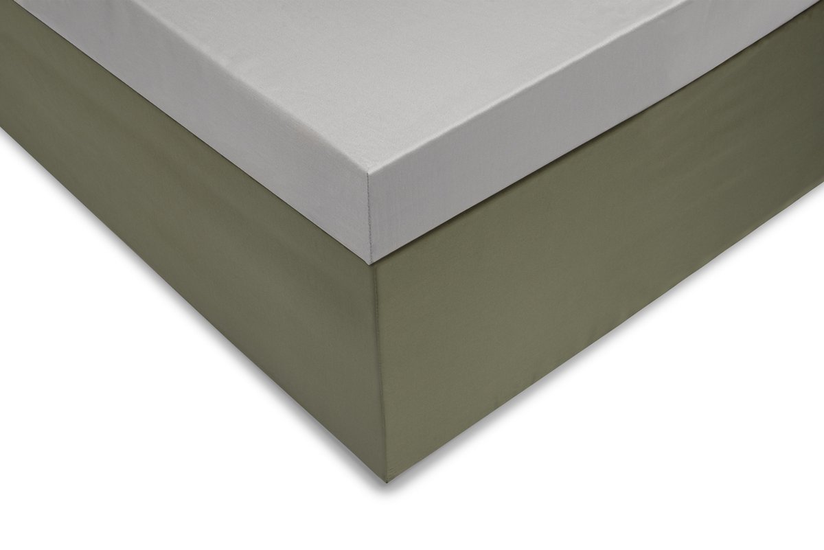 Zohome Hoeslaken Satinado-topper - Onderlaken voor tweepersoonsbed - 140x200 - 100% Katoen-Satijn - Grijs