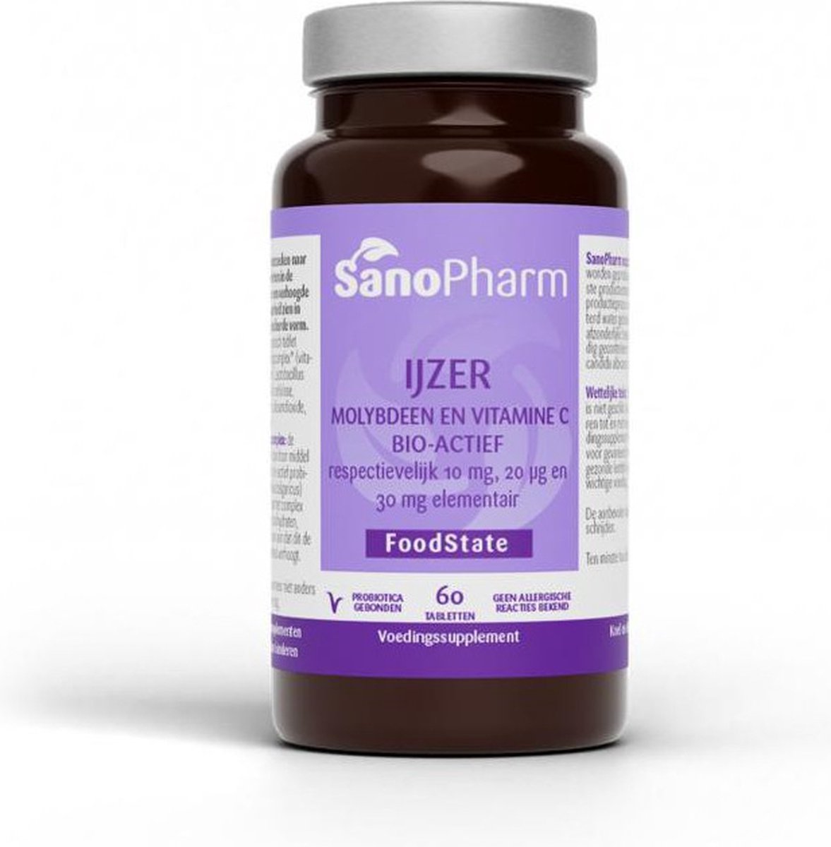 SanoPharm FoodState Ijzer, Molybdeen En Vitamine C - 60 Tabletten