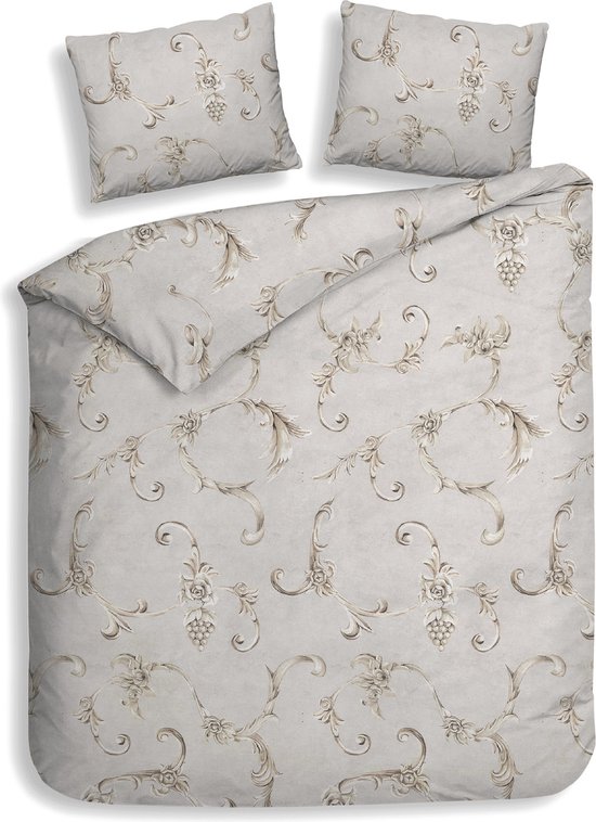 Heckettlane dekbedovertrek grise Rosalie 240x220, en 100% Katoen- Flanelle