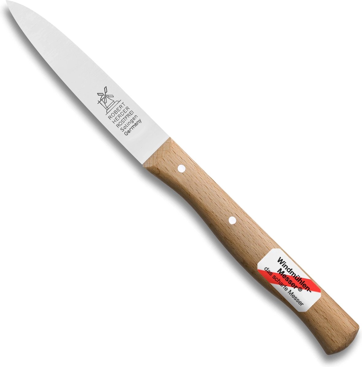 Robert Herder Molenmes – Officemes – RVS – Middenspits – Lemmet 85 mm – Heft Beukenhout