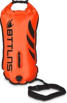 BTTLNS zwemboei voor openwaterzwemmen - Zwem boei met drybag - Goede zichtbaarheid - Dubbel gelaagd nylon - 28 liter - Poseidon 2.0 - Oranje