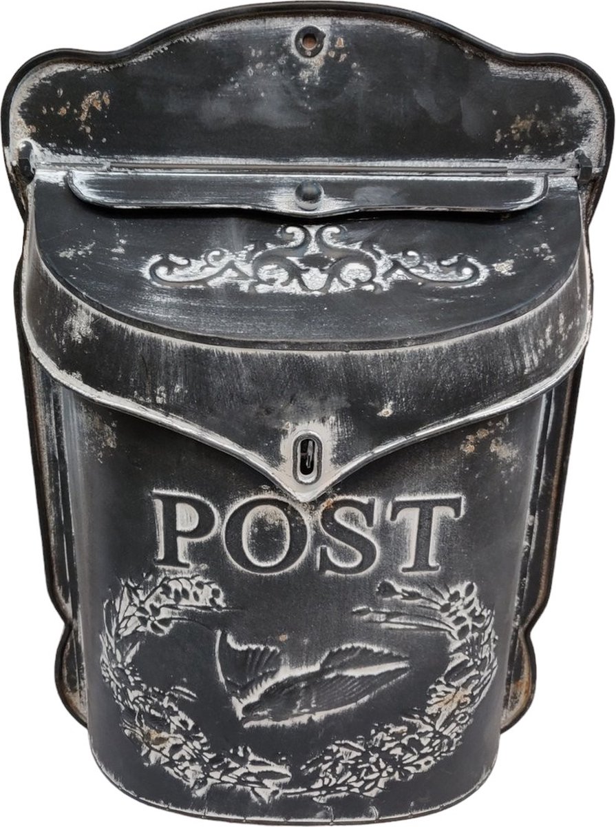 Brievenbus Postbus Nostalgie Verzinkt Vintage Brocante Zwart Hangend