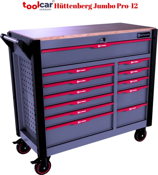 Carrello Portautensili Toolcar Jumbo Pro 12 - Cassetti Attrezzati, 122kg, Con Ruote - Foto 7