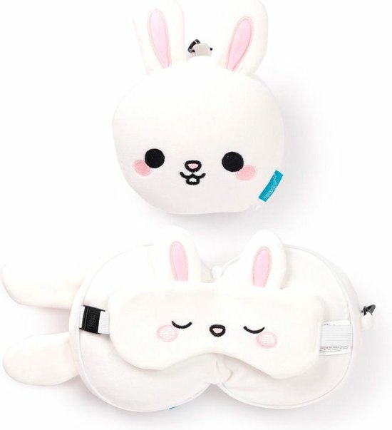 Ulife Mall Funny 3D Cute Rabbit Sleeping Mask Plush Sleeping Glasses Eye Mask for Sleeping Travel Eye Mask with Adjustable Elastic Band Sleep Mask Eye Cover for Kids Girls Boys Women White