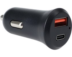Autolader - USB C - USB A - geschikt voor in de auto - universeel - Laat al je mobiele apparatuur op