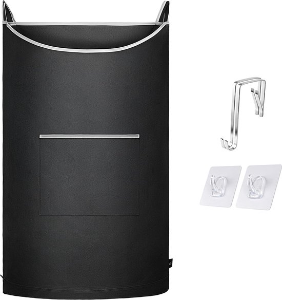 2 Sacs à Linge Suspendus 77x50cm - Nylon Blanc Grande Capacité