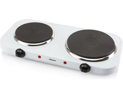 Tristar KP-6245 Dubbele Kookplaat - Elektrische Kookplaat Vrijstaand - 2 Kookzones - Wit