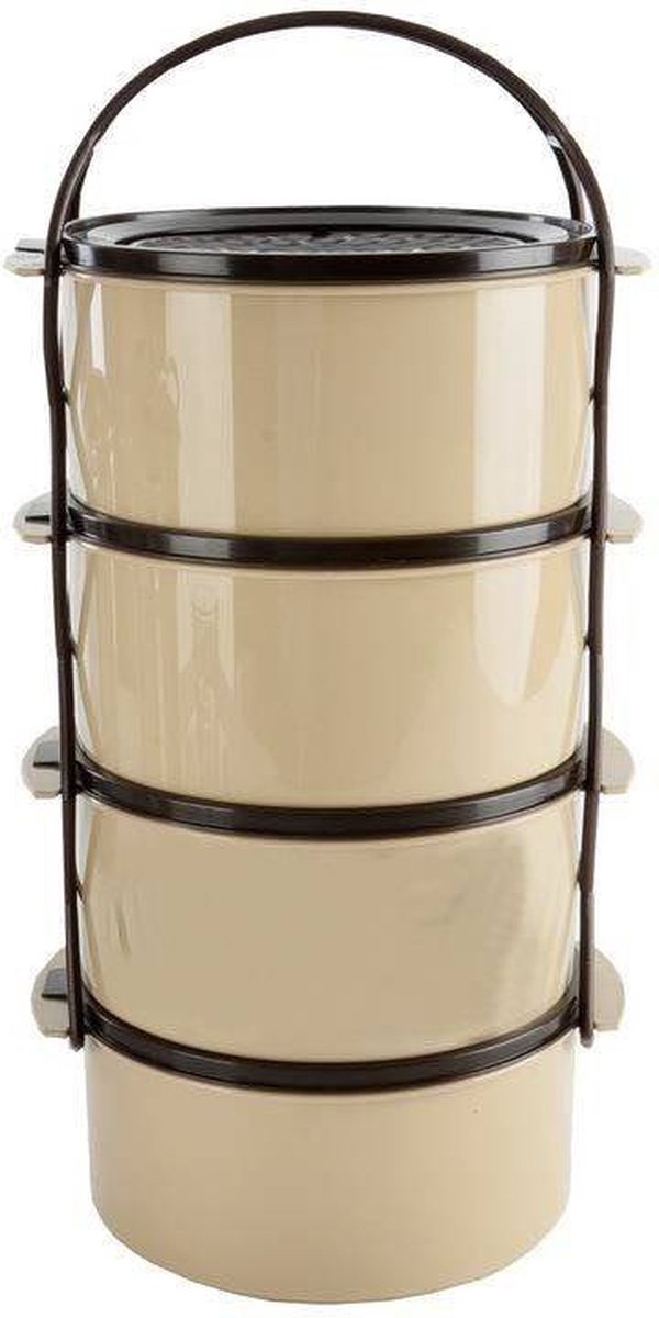 Container voor Eten Plastic 4 Niveaus 4x1,5 l - Voedselcontainer - Lunchbox