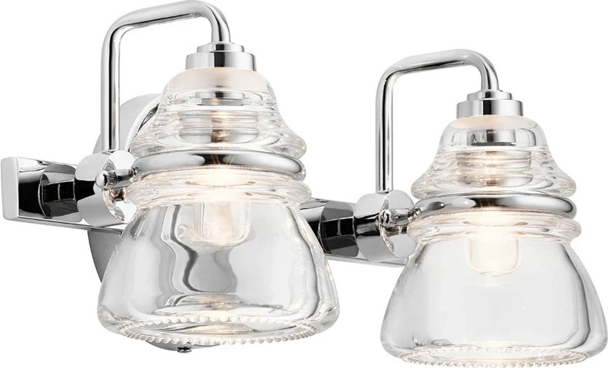 Kichler LED Badkamerarmatuur Talland | 3W 3000K 300Lm 830 | IP44 | Dimbaar | Polished Chrome