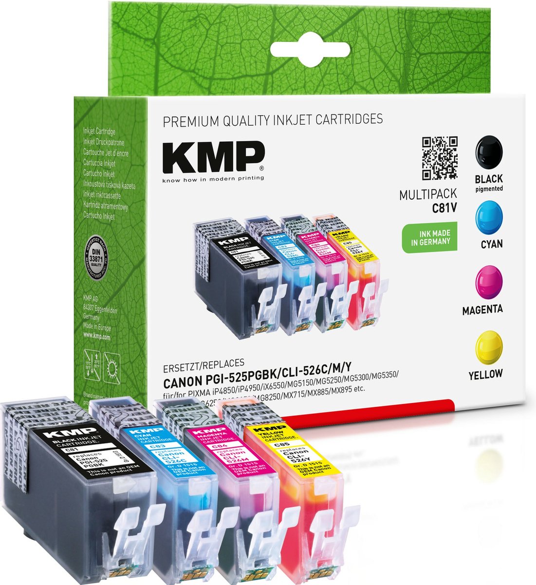 KMP C81V - Inktcartridge - Magenta - Zwart- Cyaan- Geel