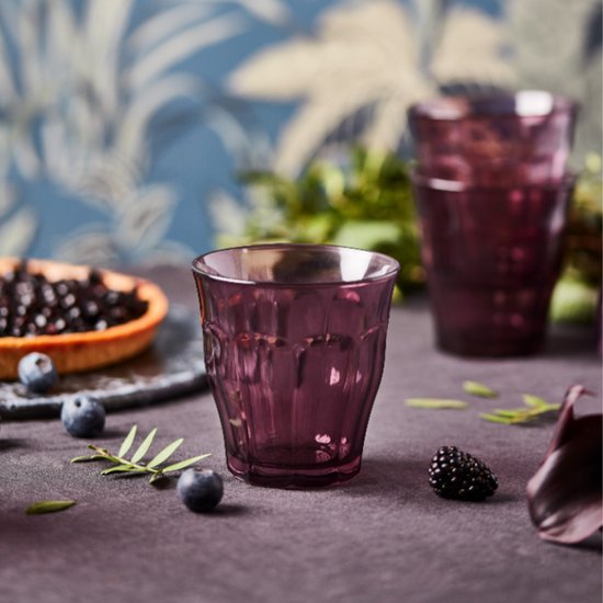 Joeyan Set van 4 groene bamboe drinkglazen, 260 ml, bamboebladeren, reliëf, meerkleurig, vintage, stapelbaar, bamboe-design, cocktail, sap, rum, vaatwasmachinebestendig
