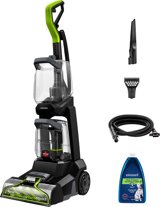 BISSELL PowerWash Pet - Tapijtreiniger - Verwijdert vuil en huidschilfers van huisdieren - 600 W zuigvermogen - Lichtgewicht - Twee reservoirs - Met snoer - 3878N