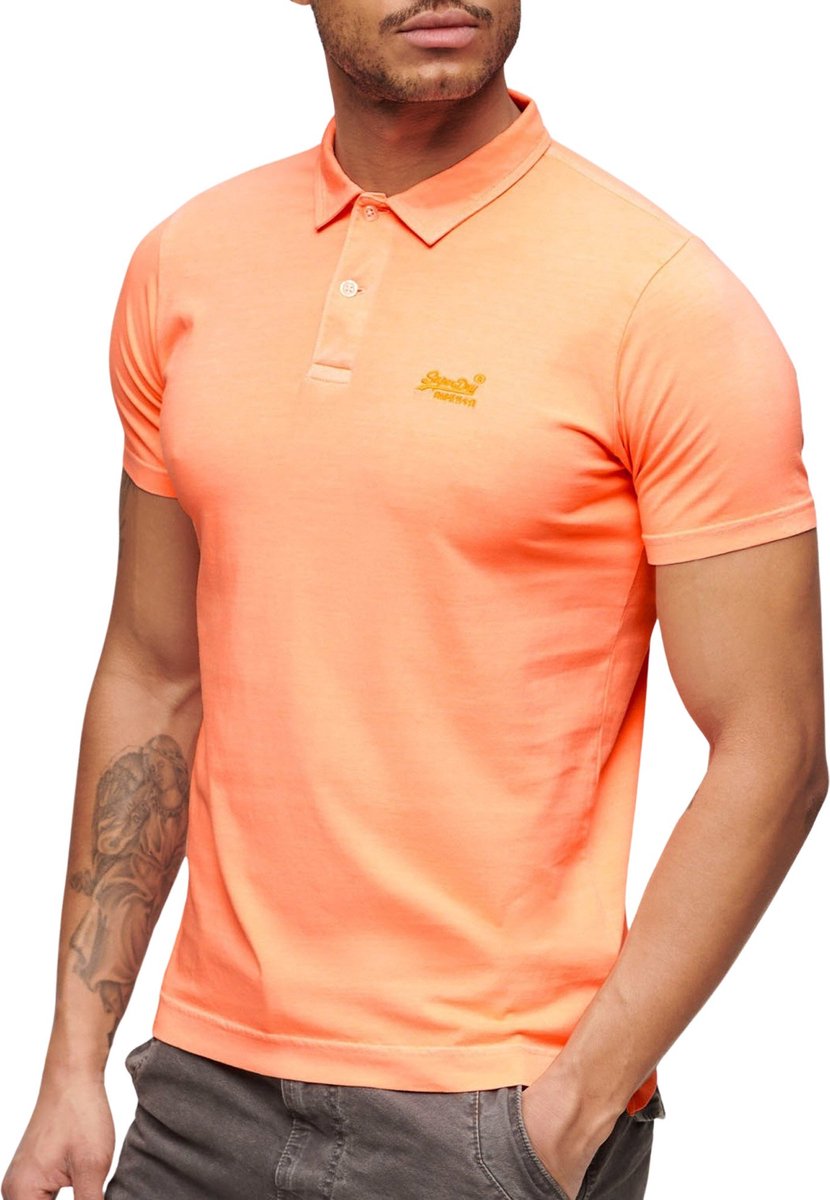 Superdry Essential Logo Neon Polo Heren Oranje