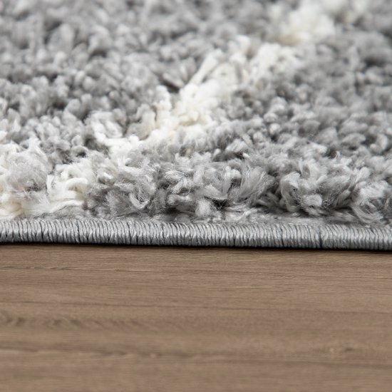 Paco Home Hoogpolig Vloerkleed Loper Gang Slaapkamer Shaggy Langpolig Pluizig Imitatiebont Tapijt Modern Effen, Maat:80x300 cm, Kleur:Zwart
