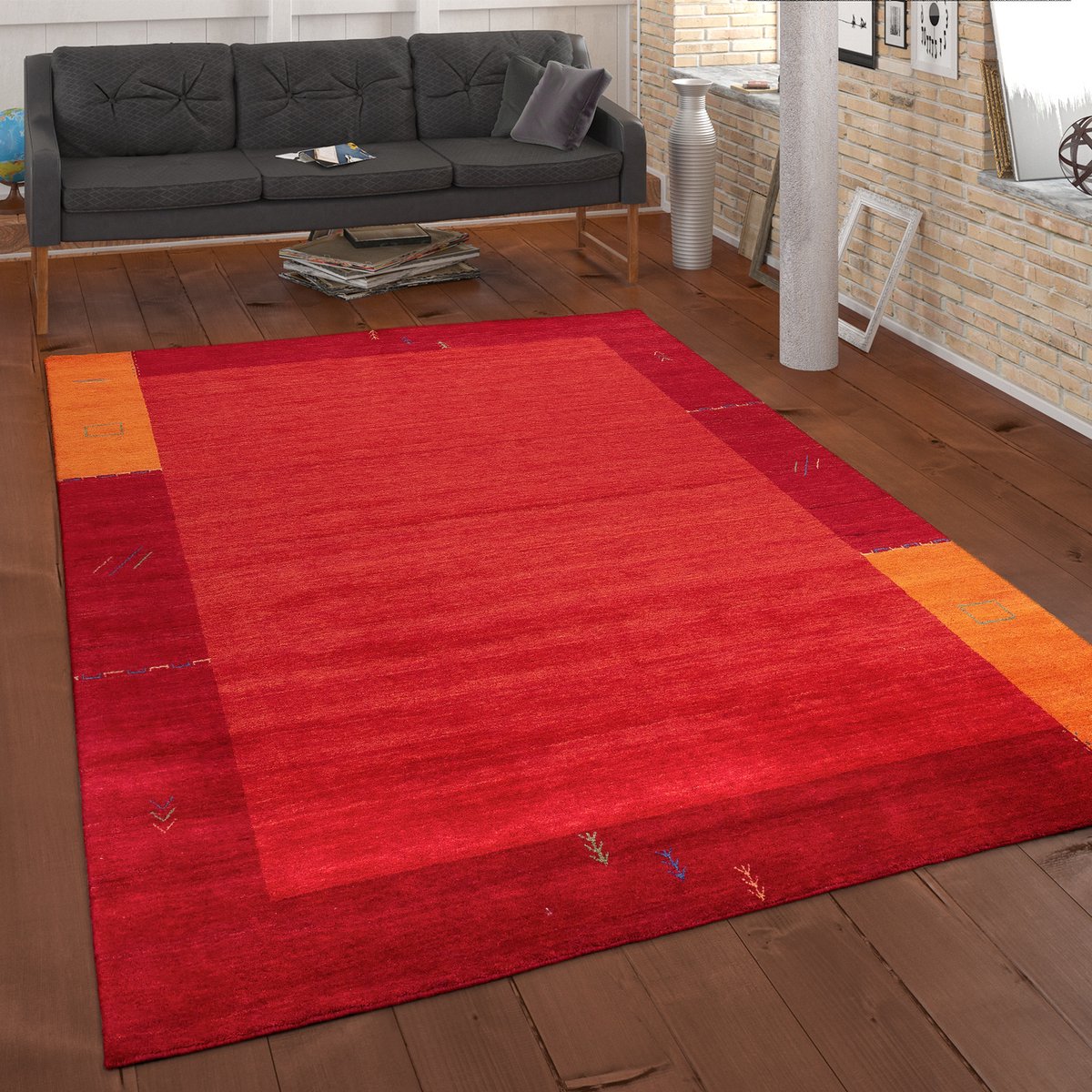 Paco Home Vloerkleed Woonkamer Laagpolig Patroon Berber Patroon Geometrisch Handgemaakt 120x170 cm