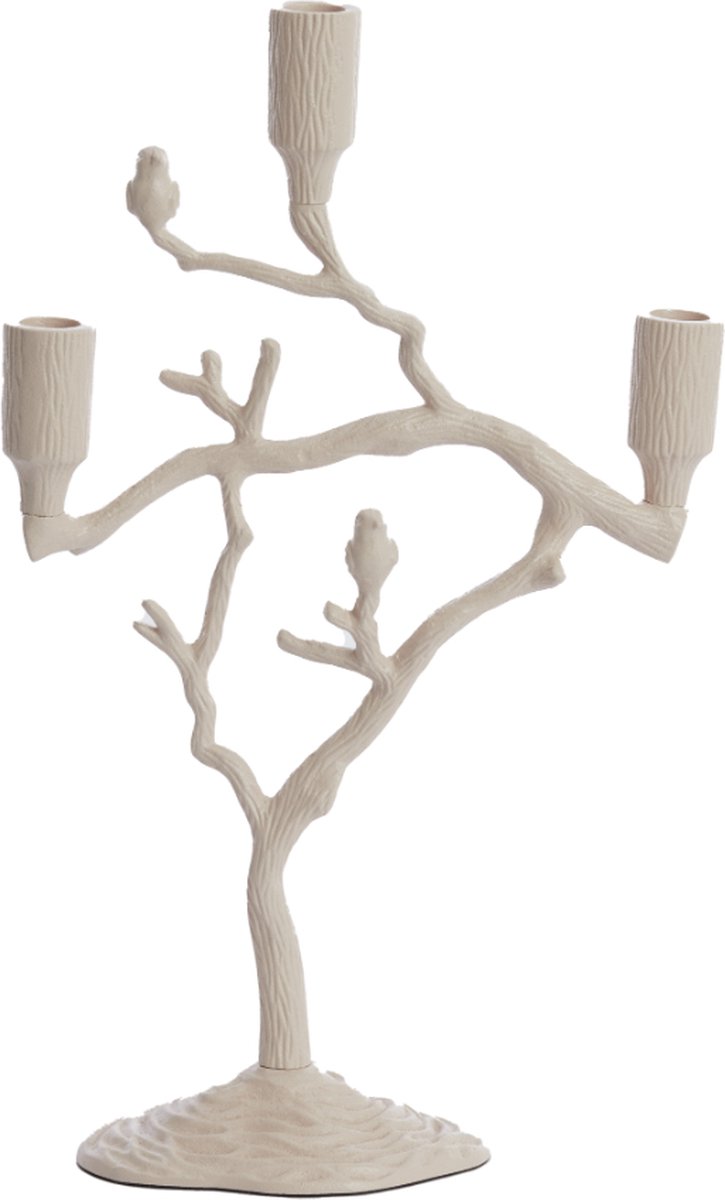 Kandelaar JARDIA - 26x11x42cm - Wit