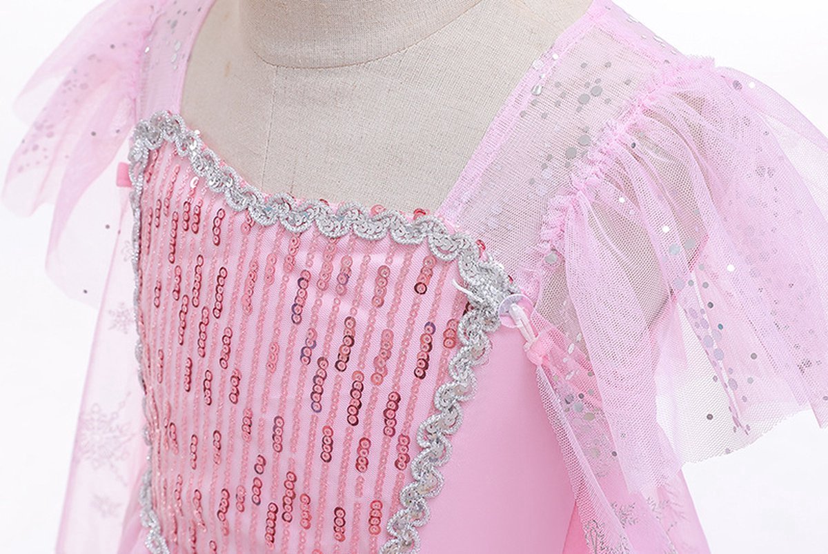 Joya Kids® Roze Prinses Jurk | Luxe Verkleedjurk | Prinsessenjurk Meisje | Verkleedkleren Meisje | Prinsessen Verkleedkleding | Carnavalskleding Kinderen | Roze | | Cadeau Meisje Sinterklaas — afbeelding 8