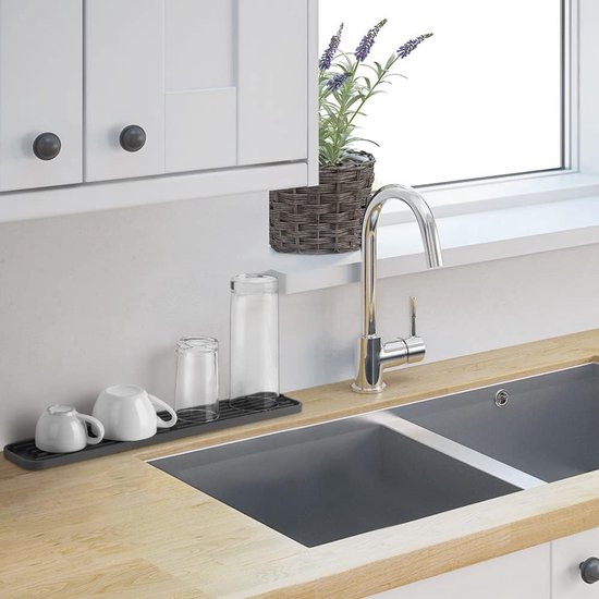 2 stuks afdruipmatten, siliconen, smalle afdruipmat, servies, 55 x 8,8 en 35 x 8,8 cm, droogmat, afdruipbak, keuken voor servies en glazen, vaatwasmachinebestendig