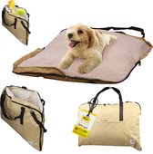Paws&Co Hondendeken voor onderweg opvouwbaar draagbaar perfect voor camping picknick outdoor 100x65cm (L, bruin