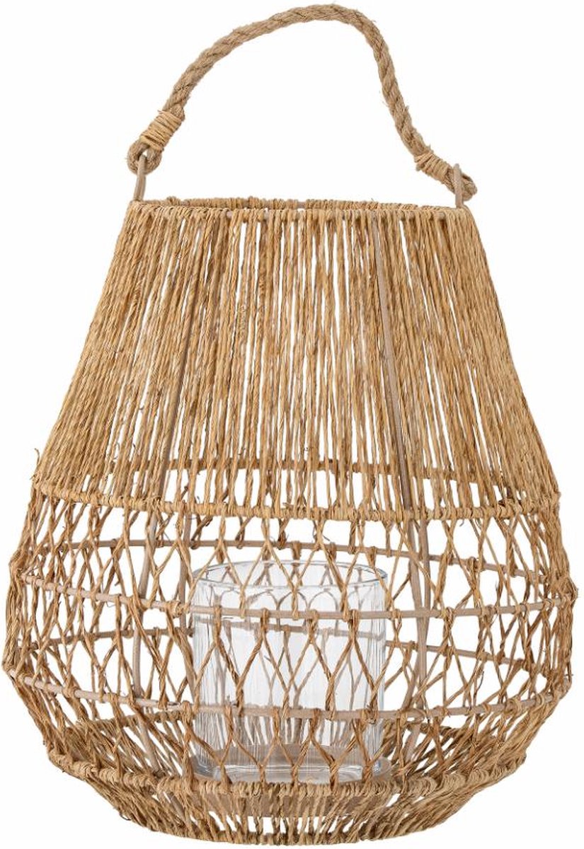 Bloomingville Ramona lantaarn - Naturel jute - ⌀26 x H40 cm