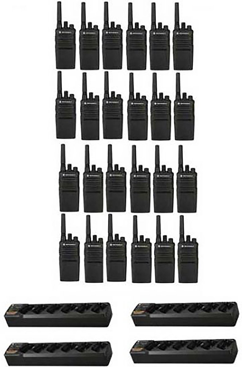 Set van 24 Motorola XT420 UHF IP55 PMR446 Portofoon met 4 multiladers