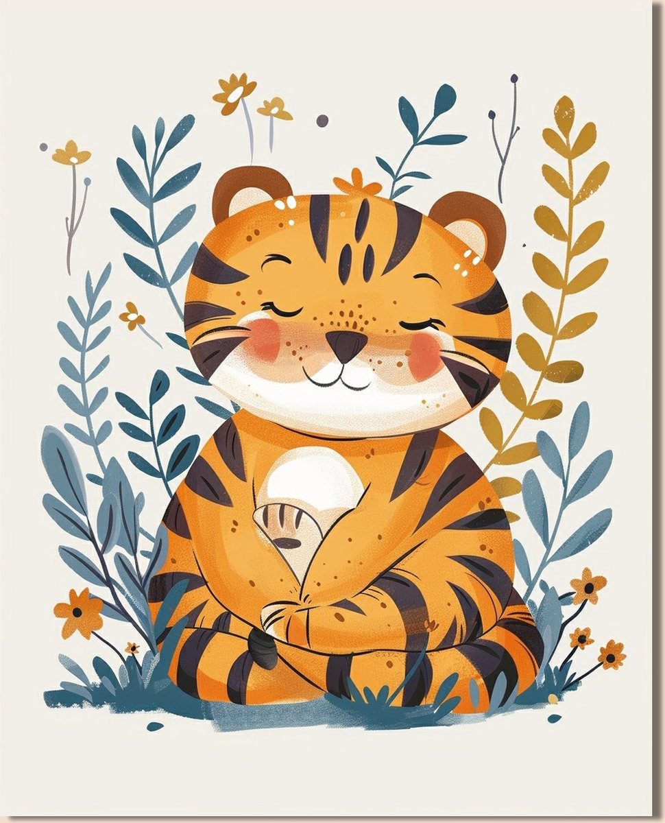 10x Dieren geboortekaartje met tijger voor Jongen of Meisje | A6 formaat (10.5x14.8 cm) | Wenskaart Geboorte