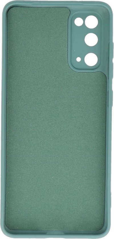 Étui de téléphone vert foncé, dos avec découpe pour appareil photo.