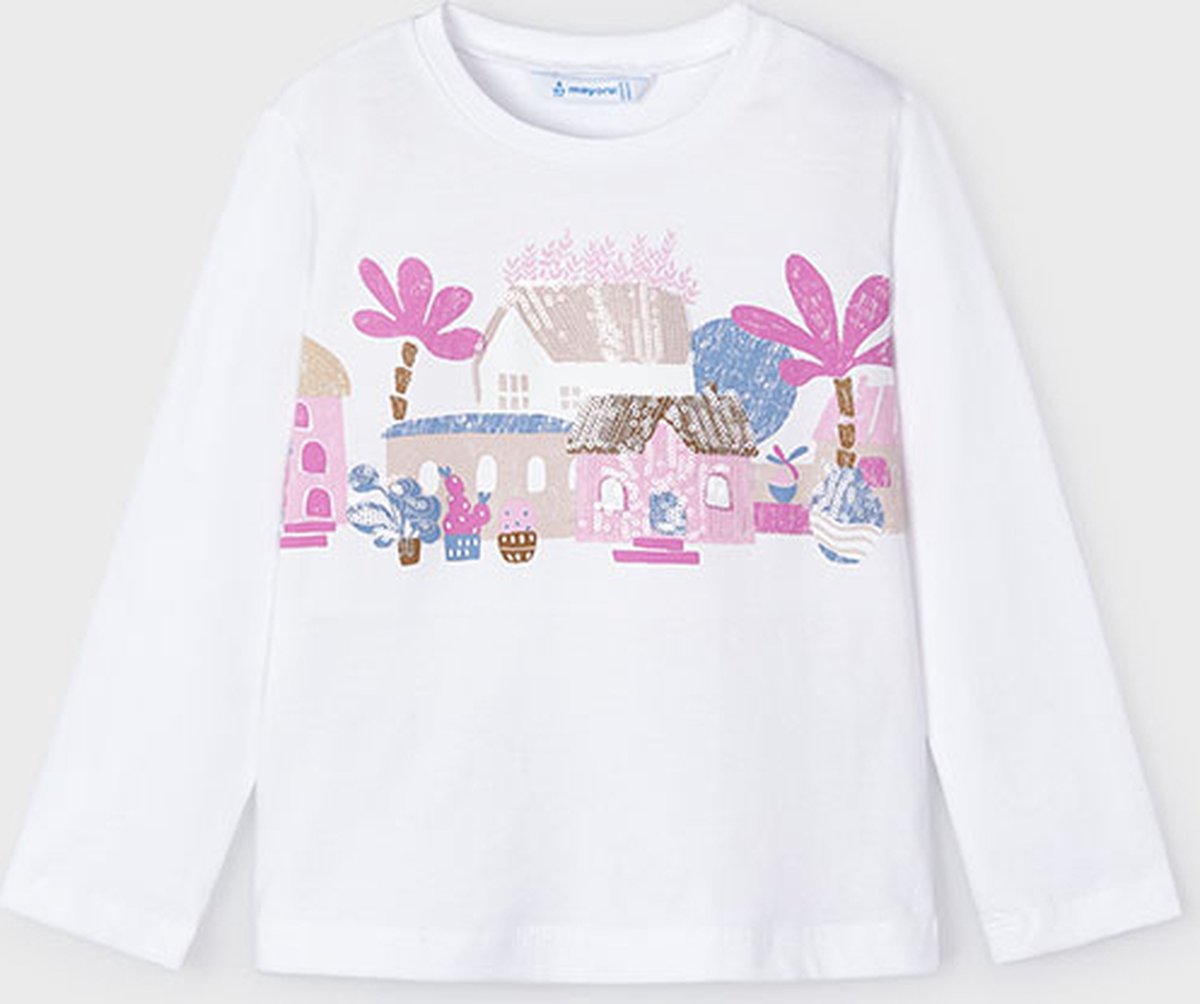 MAYORAL - T-shirt - Maat 110 - Meisjes - wit -