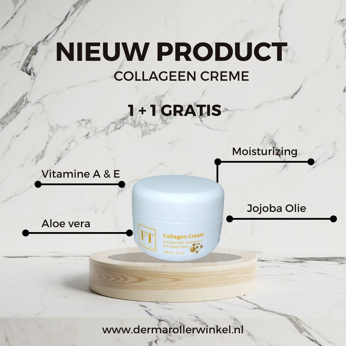 Goedkoopste Collageen Creme 100 ml - Superdeal - 1 1 Gratis - Verrijkt met Vitamine A & E - Moisturizer - Hydraterend - Anti Aging - Verzorgend - Collageen Booster - Morgen in Huis - Dag & Nachtcrème - Niet Vet Trekt Snel In - Start Vandaag - Huidverzorging