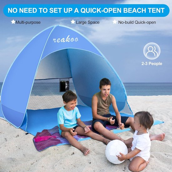 Wolfwise Tienda de Campaña para Playa UPF 50 Pop Up Instantáneo Refugio para el Sol, Tienda de Playa para Bebé
