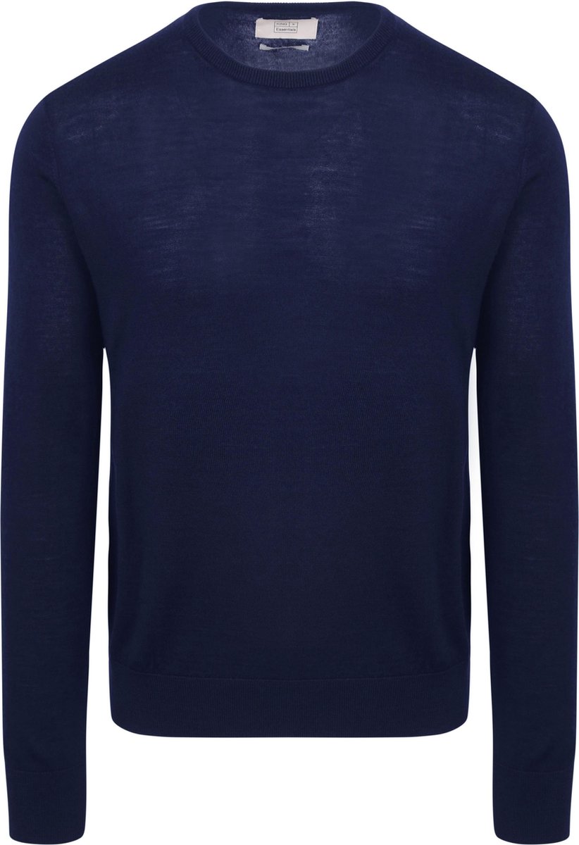 King Essentials The John Pullover Merino Navy - Maat M - Heren - Pullovers