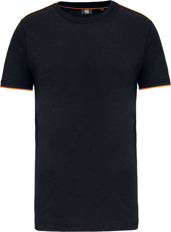 T-shirt Homme XL Coupe du Monde. Conçu pour Work Col rond Manches courtes Noir / Orange 65% Polyester, 35% Katoen