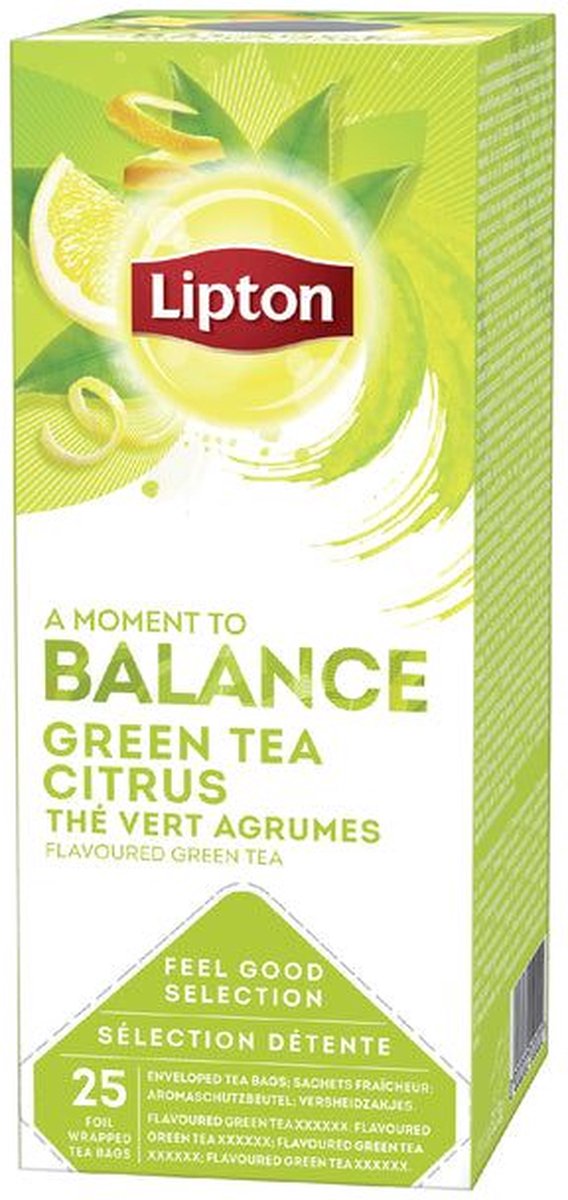 Thee Lipton Balance green tea citrus 25x1.5gr