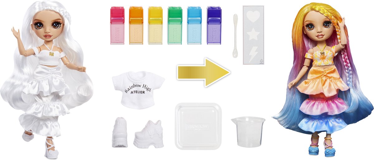 Rainbow High Watercolor & Create Modepop - Bruine ogen — afbeelding 4