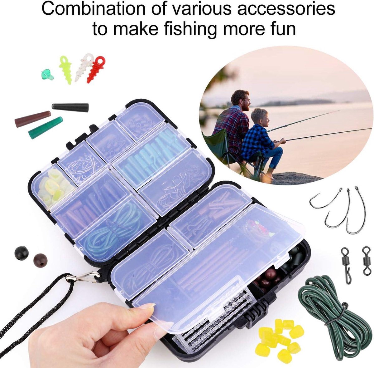 Kit D'accessoires De Pêche à La Carpe 272 Pièces - Crochets, Perles, émerillons, Connecteurs - Style Européen - Matériaux Résistants