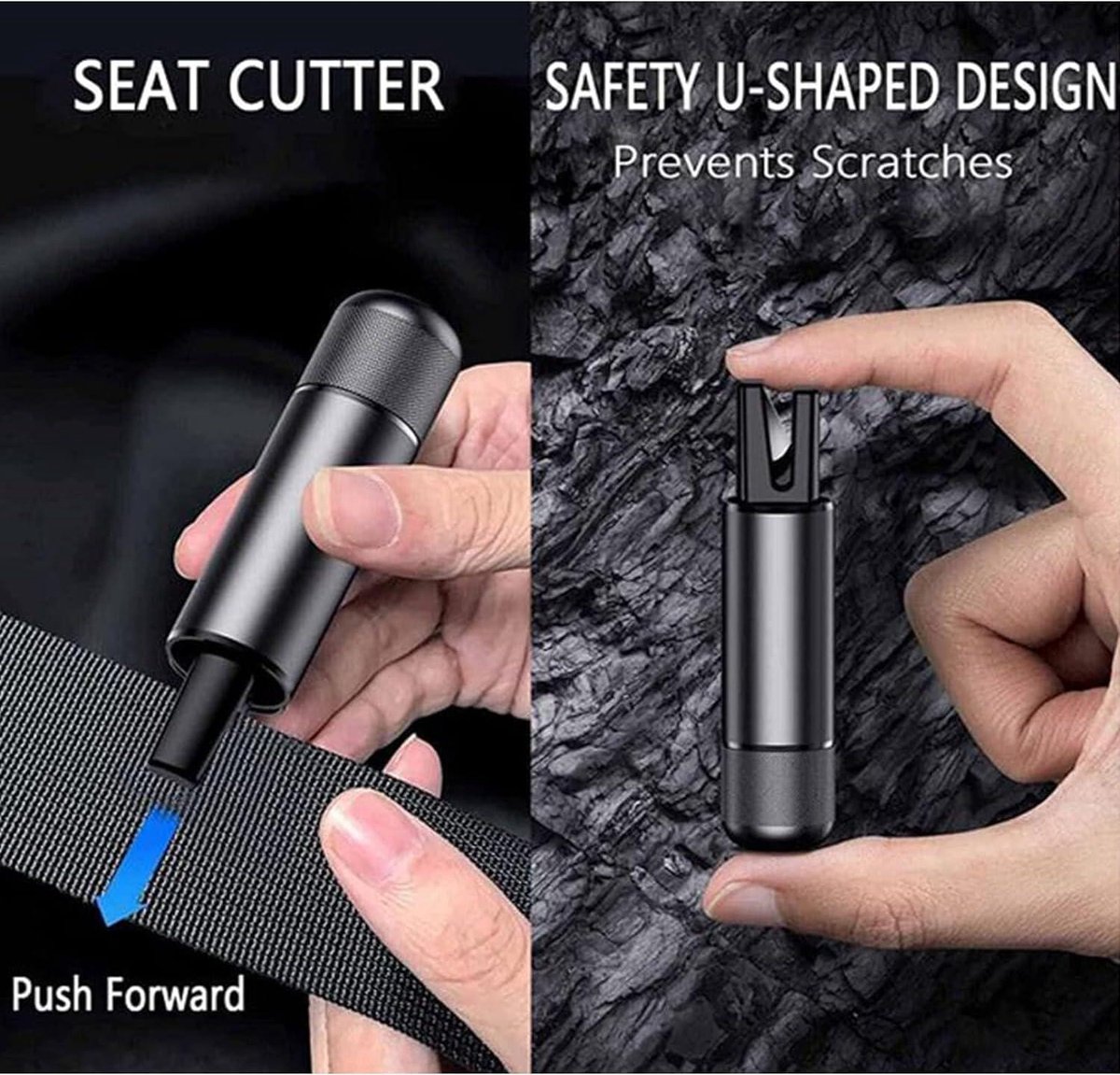 Emergency Hammer for Car 7-in-1 Safety Hammer Emergency Tool with Glass Breaker and Seat Belt Cutter SOS Safety Tool met LED Light USB Charger - Oranje